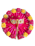 Lord Krishna Laddu Gopal Vagha - Exquisite Handmade Pink Floral Outfit