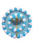 Lord Krishna Laddu Gopal Vagha - Exquisite Handmade Blue & White Floral Outfit